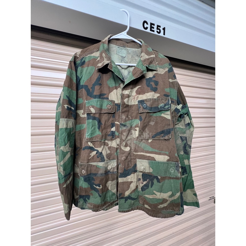 Military BDU Field Jacket Mens Medium Regular Camo‎ Woodland Ripstop